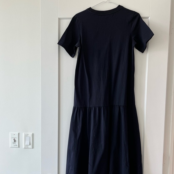 COS navy blue maxi t shirt dress in 100% cotton - Picture 2 of 4